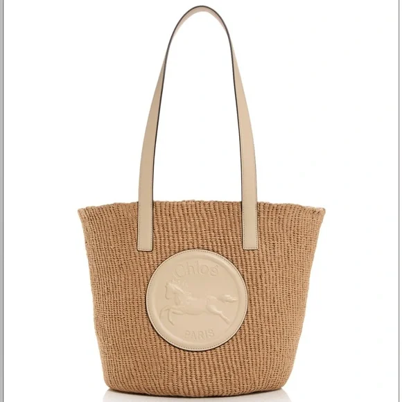 Chloe - Large Horse Medal basket bag in Deep Ivory - Picture 1 of 10